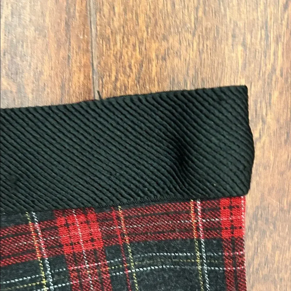 Zara Kids Red and Black Plaid Leggings, Size 11/12